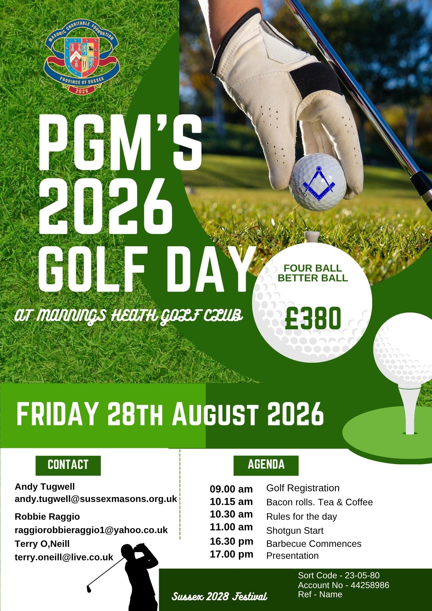Robbie Raggio PGM’s Golf Day – North Group | Sussex Masons